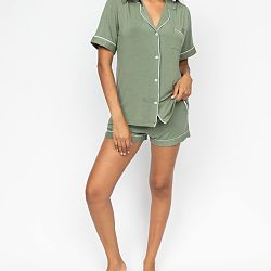 Lea Revere Jersey Shorty Set Sage Green