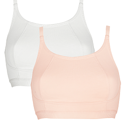 Lola Non Wired Crop Top Bra Peach & White