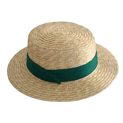 Macey Broad Brim Hat Dark Green Ribbon