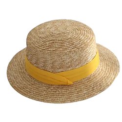 Macey Broad Brim Hat Yellow Ribbon