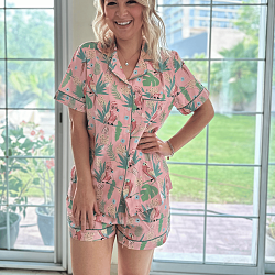 Parrot Print Shorty Set