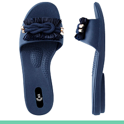 Raffi Slide Sandals Navy