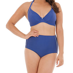 Sail Away High Waist Brief Blue/White