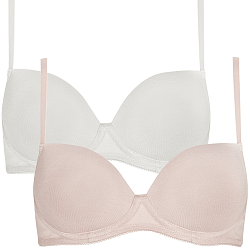 Sophia Non Wired T-Shirt Bra Blush & Cream