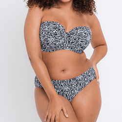 Sundown Bandeau Bikini Top Black Print