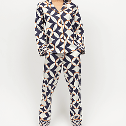 Taylor Geo Print Pyjama Set Navy