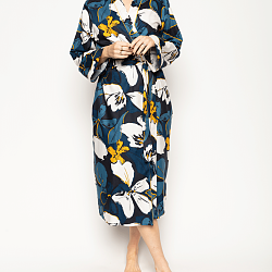 Verity Floral Print Long Dressing Gown