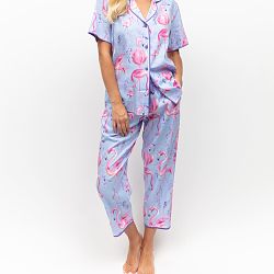 Zoey Flamingo Print Cropped Pyjama Set