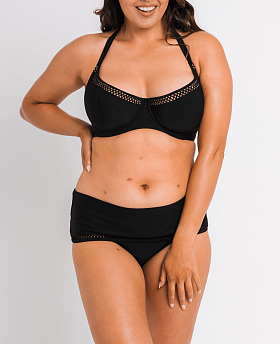 First Class Deep Fold Over Bikini Brief Black