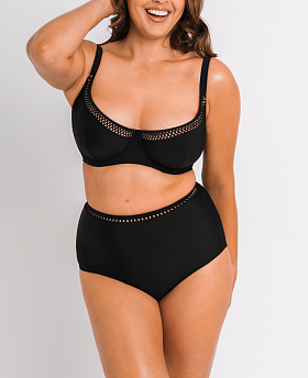 First Class Balcony Bikini Top Black