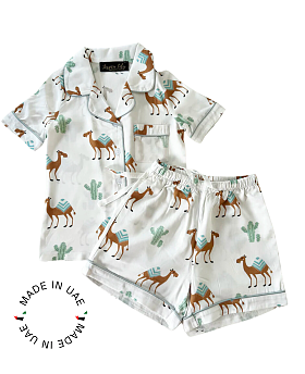 Child Unisex Camel Print Shorty Set