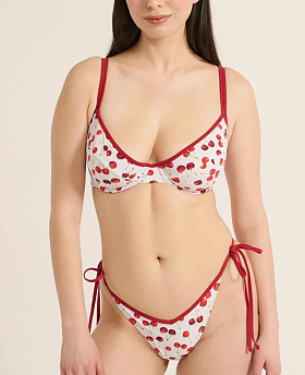 Cherry Print Balconnet Bikini Top Cherry Print Balconnet Bikini Top