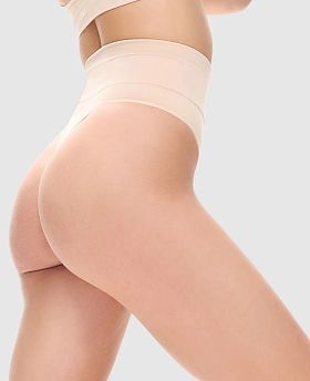 Contour High Waist Thong Almond Contour High Waist Thong Almond