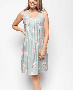 Coral Shell Print Short Nightdress
