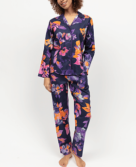 Edie Floral Print Pyjama Set Navy