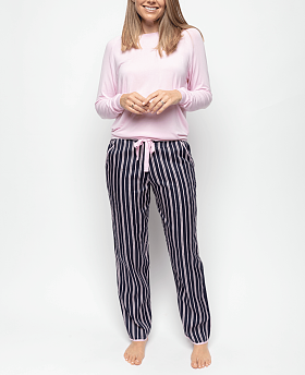 Estelle Slouch Jersey Top and Printed Stripe Pyjama Set