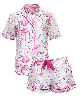 Fifi Flamingo Print Shorty Set