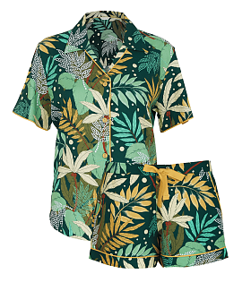 Gabrielle Palm Print Shorty Set