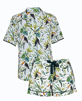 Gabrielle Toucan Jersey Print Shorty Set