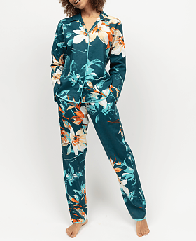 Goldie Floral Print Pyjama Set Teal