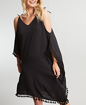 Halle Short Kaftan Black