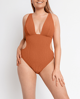 Holiday Crush Non Wired Plunge Swimsuit Rust