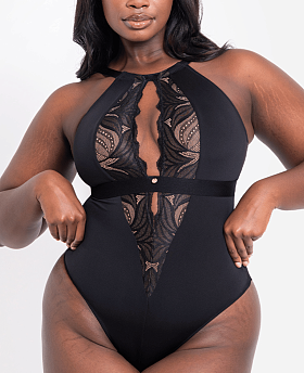 Indulgence Stretch Lace Body Black/Latte Indulgence Stretch Lace Body Black/Latte