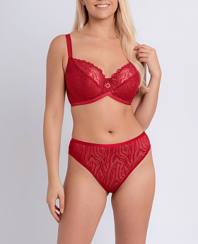 Lace Daze Balcony Bra Lipstick Red