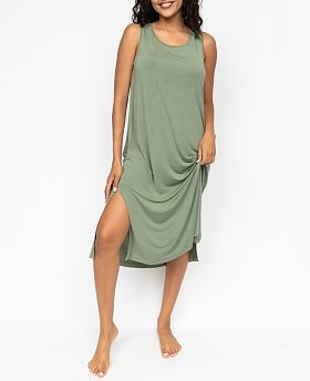 Lea Jersey Long Nightdress Sage Green