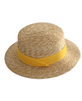 Macey Broad Brim Hat Yellow Ribbon