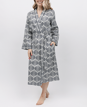 Nicole Geo Print Long Dressing Gown