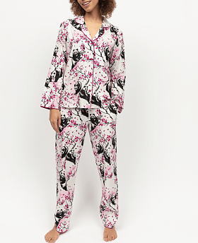 Penelope Panda Print Pyjama Set White