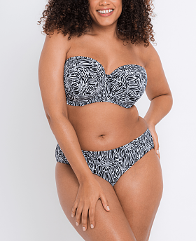 Sundown Bandeau Bikini Top Black Print