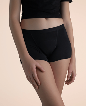 Teen Period Pant Boyshort Heavy Absorbency Black