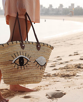 Winking Eye Tote Silver