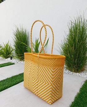 Yellow Mix Woven Beach Bag Yellow Mix Woven Beach Bag